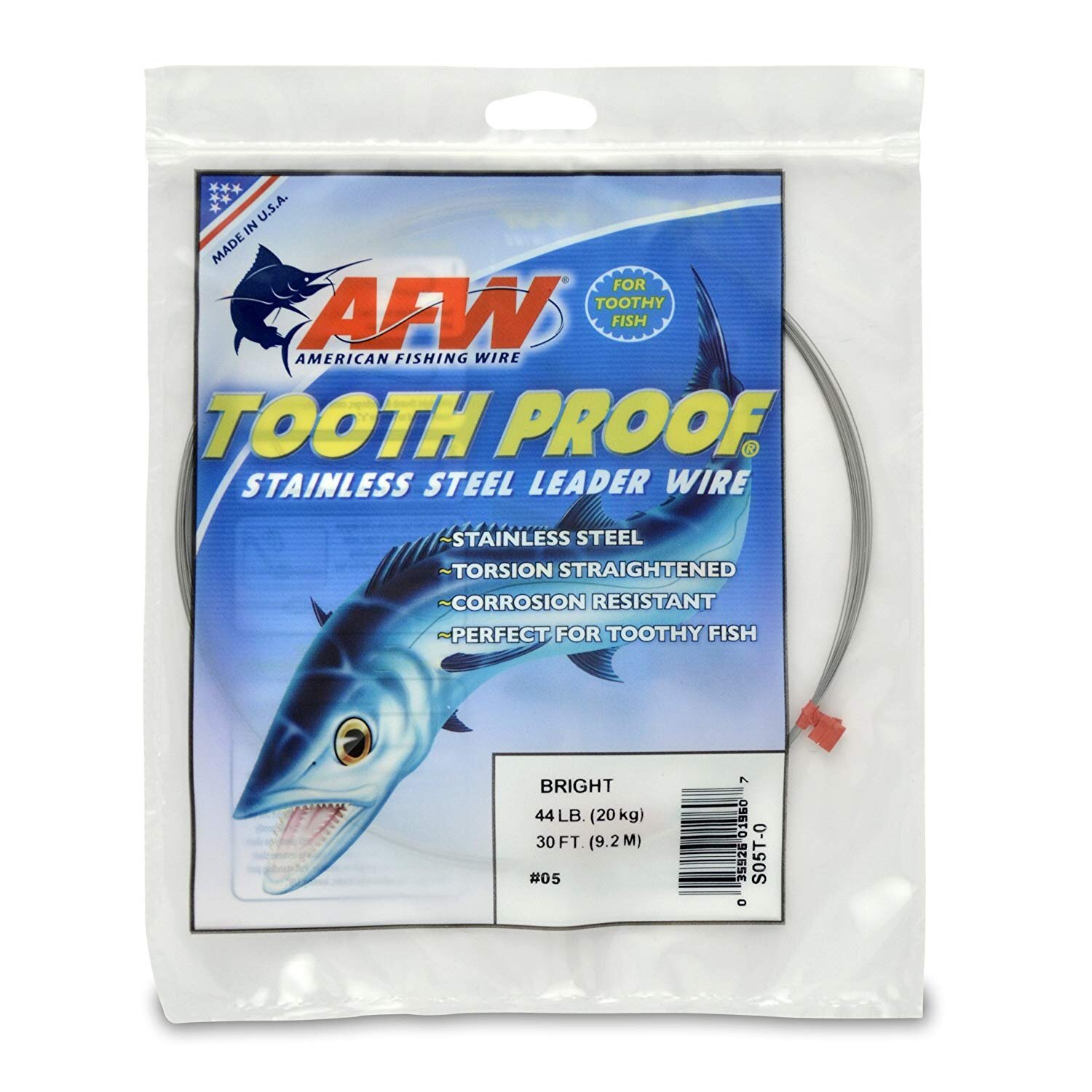 American Fishing Wire Tooth Proof Stainless Steel Leader Wire 30ft - Salt  H2O Custom Tackle Fort Lauderdale Florida